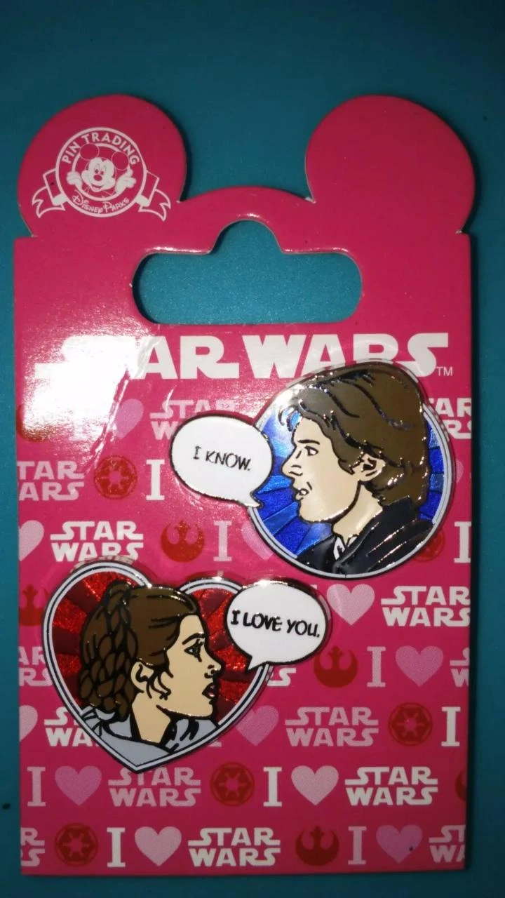 Rare 2 Pins disney Disneyland Paris Star Wars : Han & Leia Love